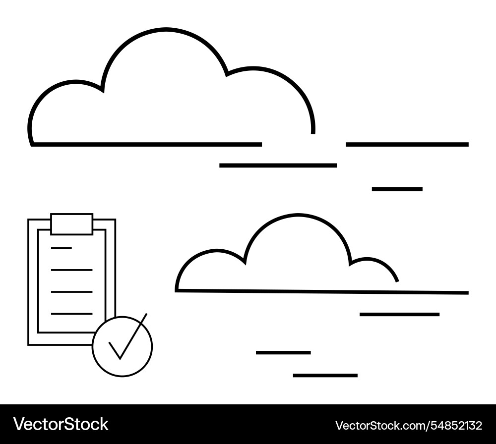 Cloud storage and task completion concept Cloud storage and task completion concept vector image