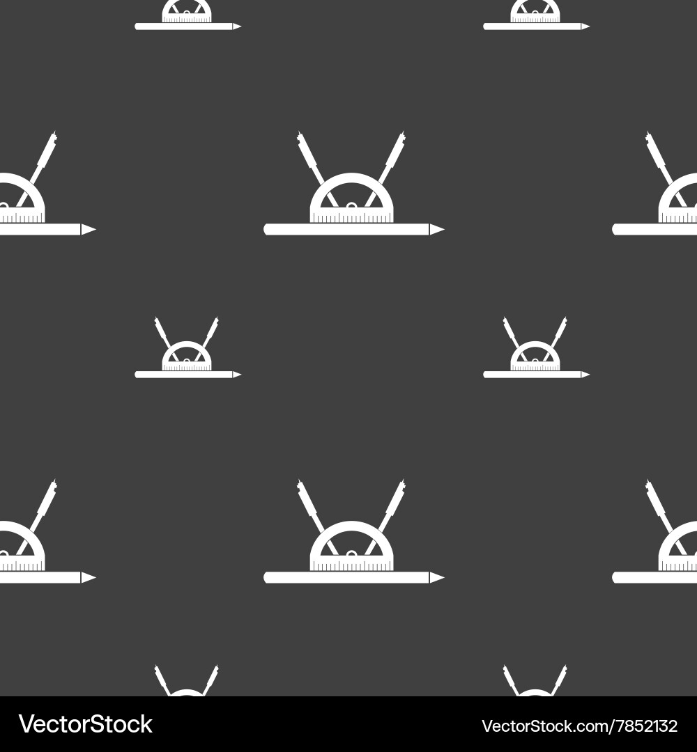 Compass and protractor characters geometry Vector Image