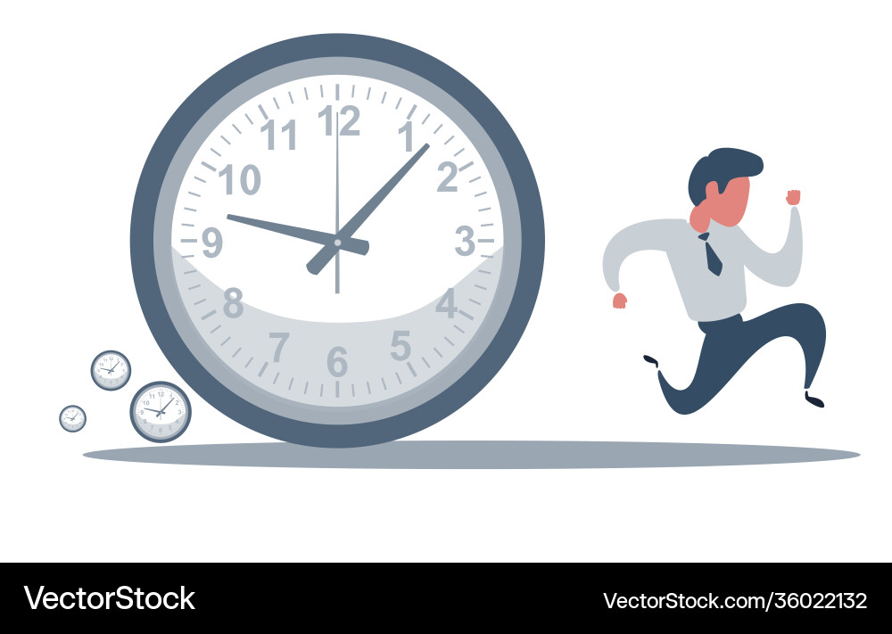 Concept missing deadline bad time management Concept missing deadline bad time management vector image
