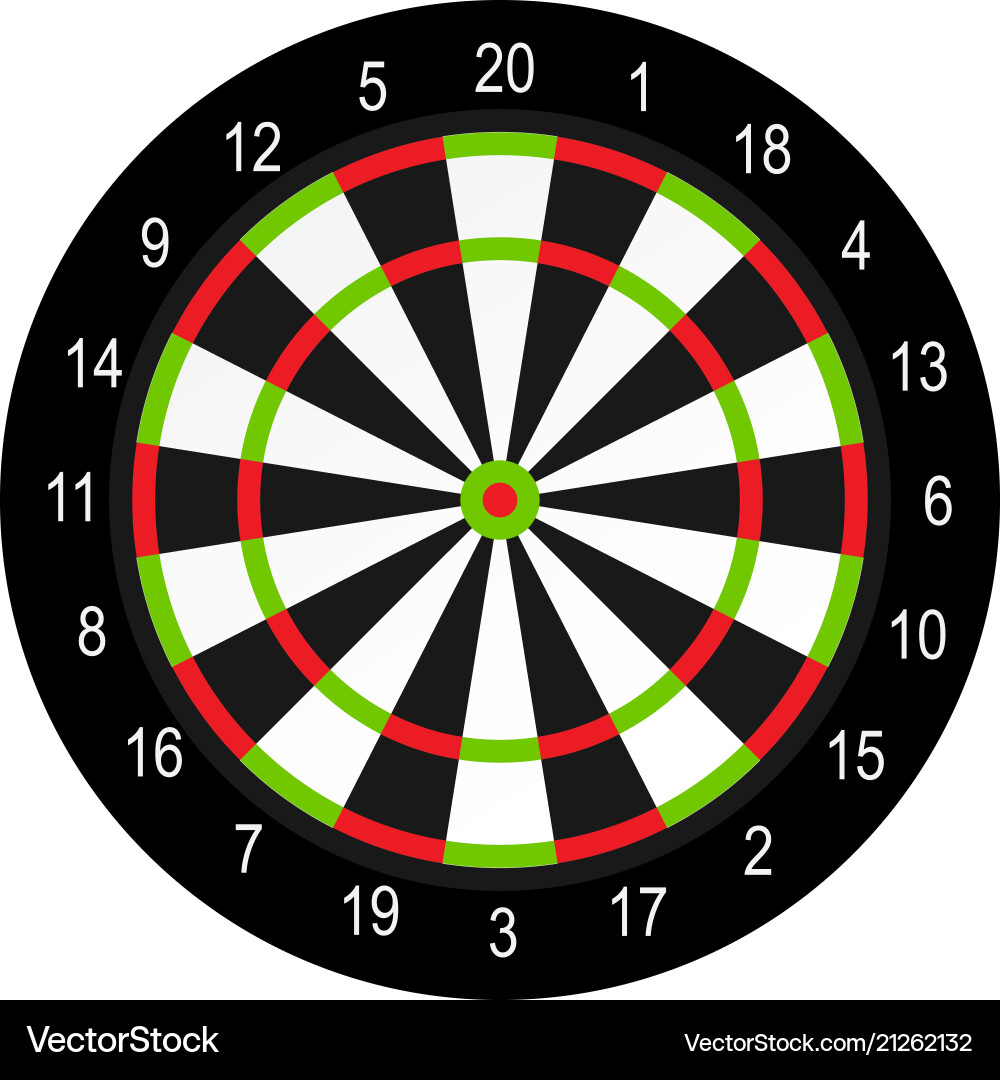 Dart board layout design - darts game vector image