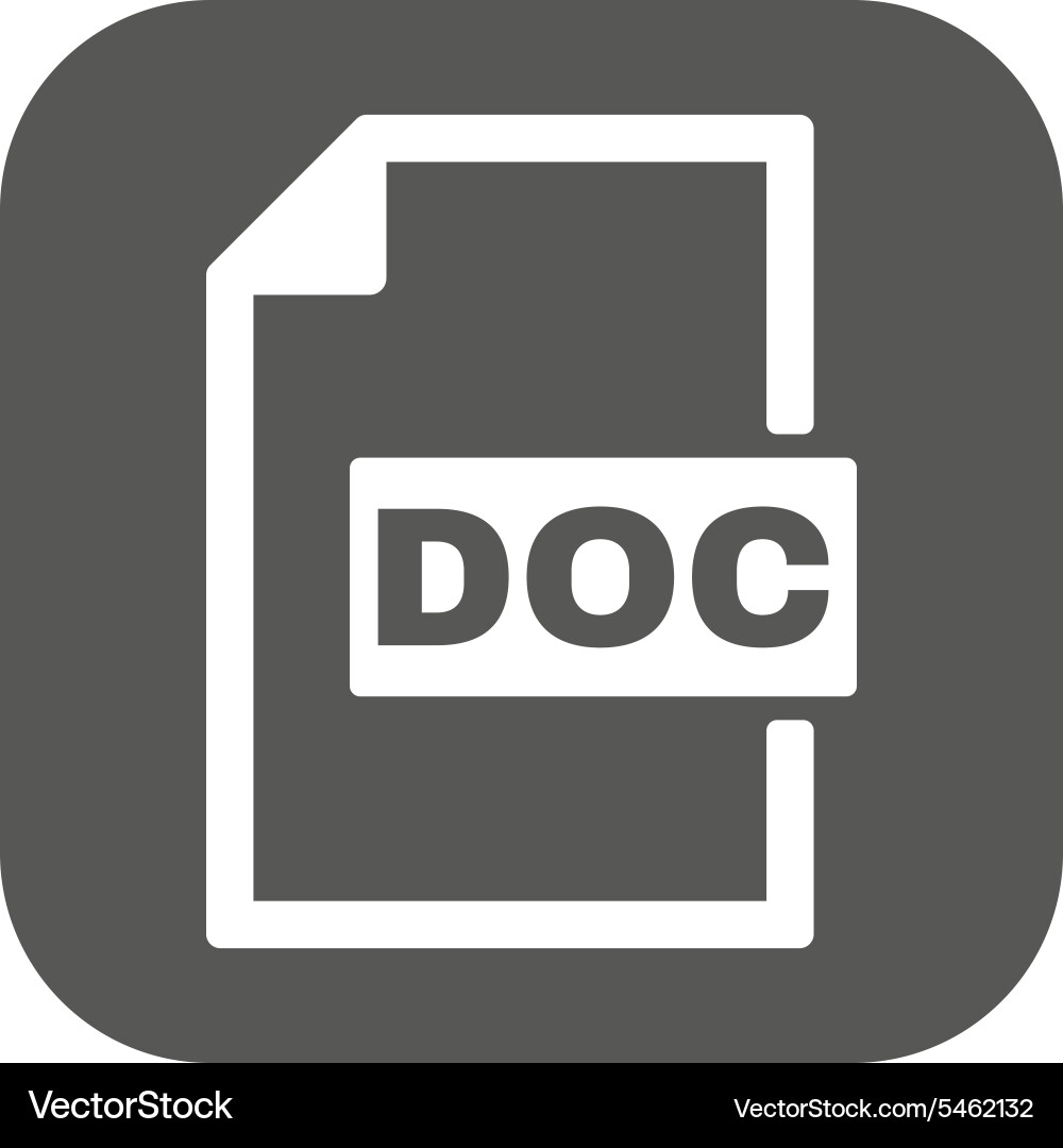 Doc icon text file format symbol flat vector image