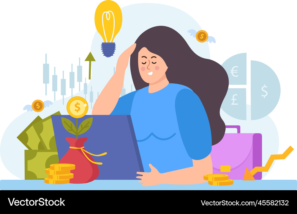 Financial diversification composition vector image