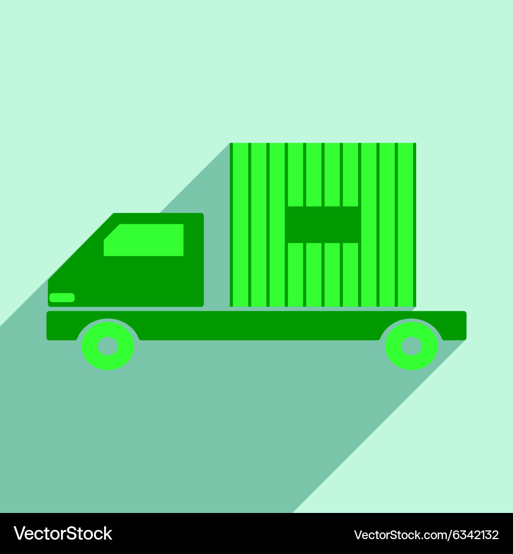 Flat with shadow icon and mobile application car Vector Image