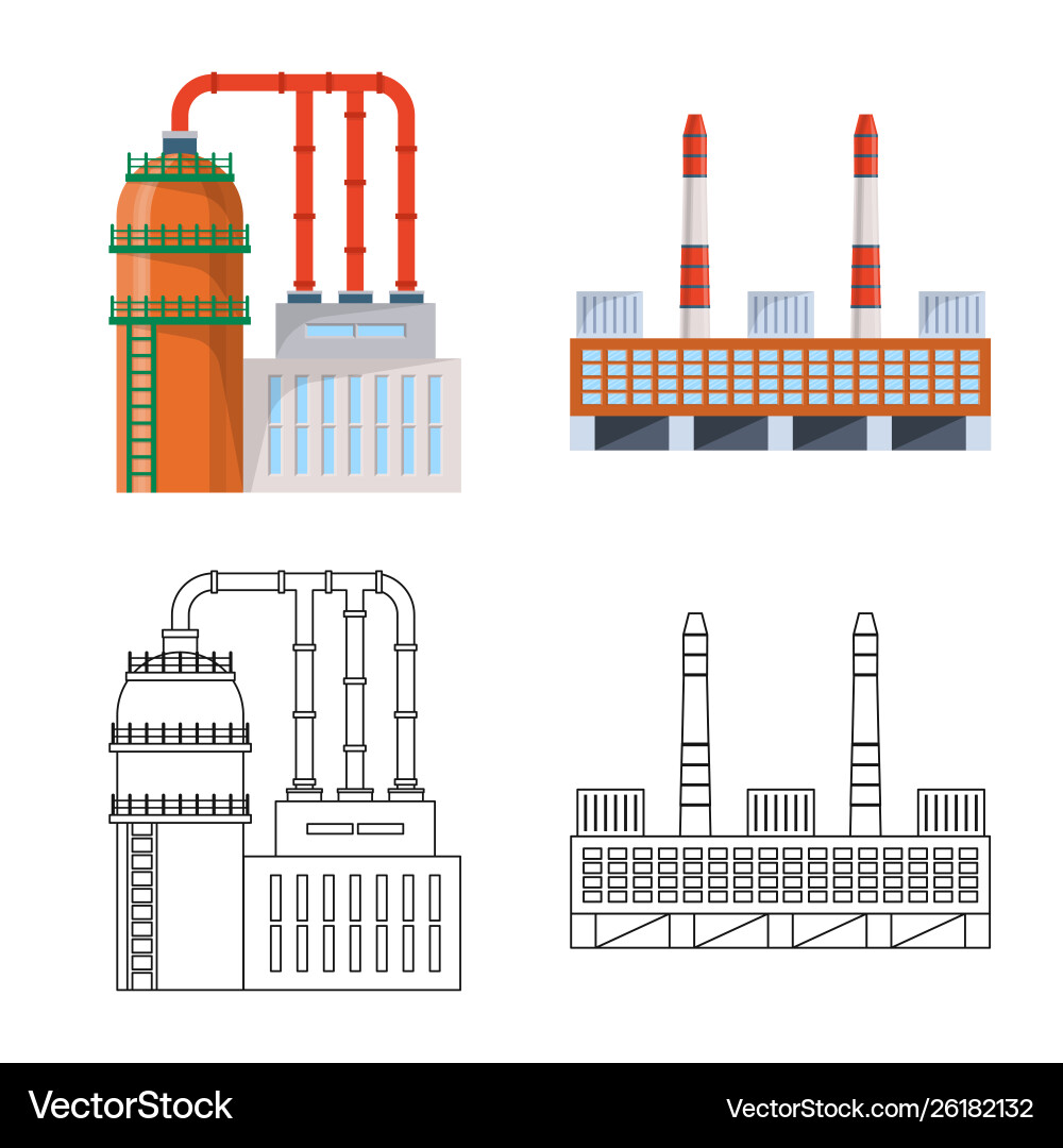 Isolated object production and structure sign Vector Image