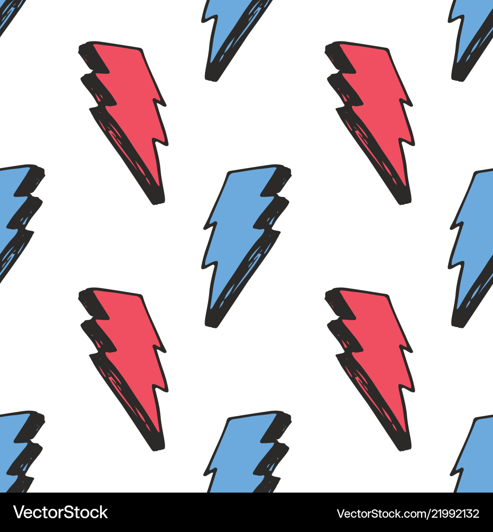 Lightning seamless pattern hand drawn sketched Lightning seamless pattern hand drawn sketched vector image