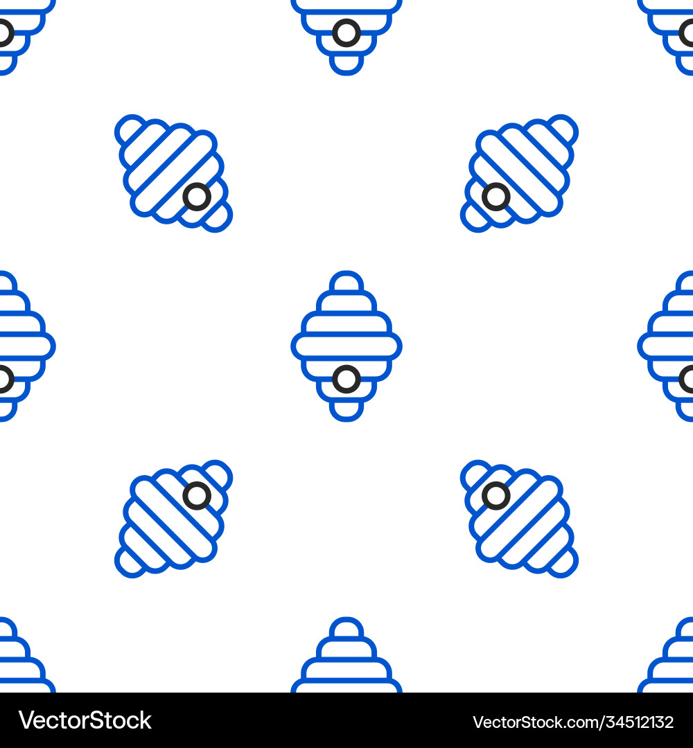 Line hive for bees icon isolated seamless pattern Line hive for bees icon isolated seamless pattern vector image