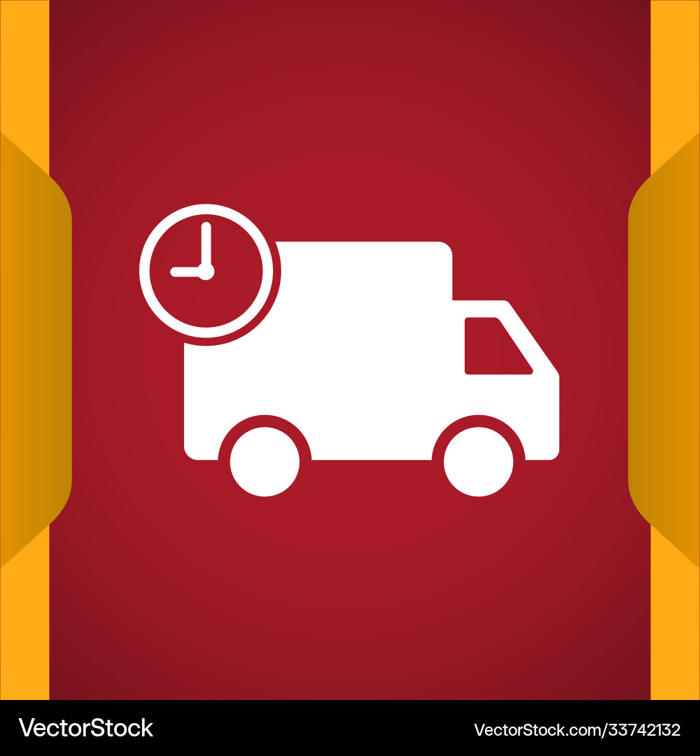 LKW mit zeitnahem Liefersymbol LKW mit zeitnahem Liefersymbol vektorbild