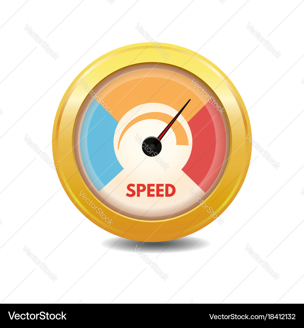 Loading speed gauge vector image