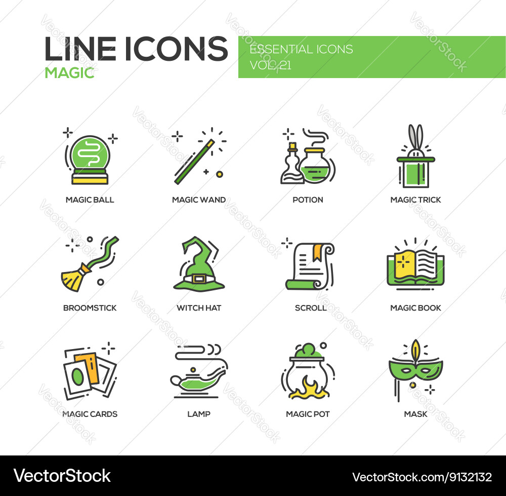 Magic - line design icons set Vector Image
