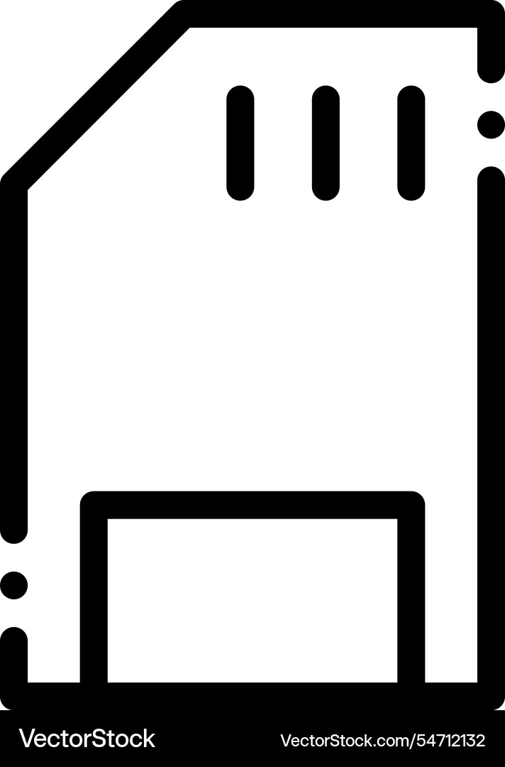 Memory card icon thin linear style design Memory card icon thin linear style design vector image