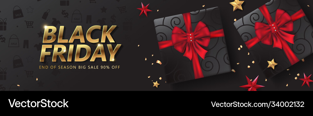 Schwarzer Freitag Verkauf Banner Vorlage mit Weihnachten Schwarzer Freitag Verkauf Banner Vorlage mit Weihnachten vektorbild