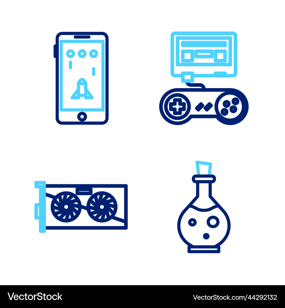 Set line bottle with magic elixir video graphic Set line bottle with magic elixir video graphic vector image