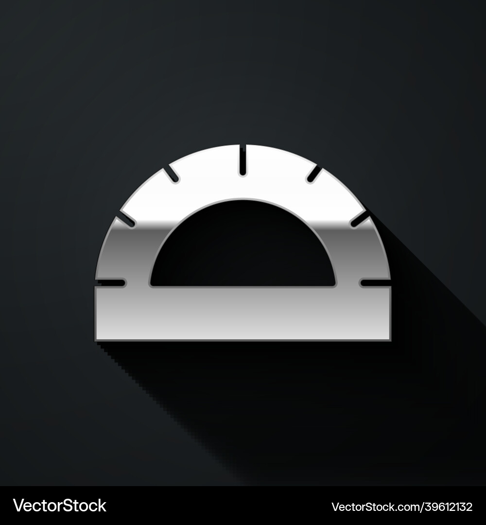 Silver protractor grid for measuring degrees icon Vector Image