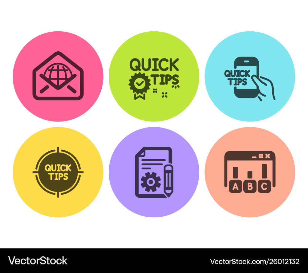 Web mail tips and documentation icons set quick Web mail tips and documentation icons set quick vector image