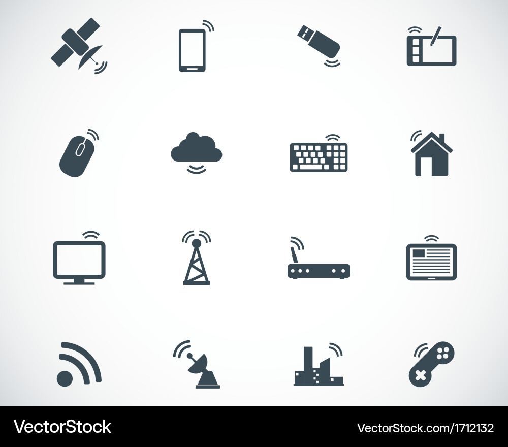 Wireless Network Icons Set Vector Image