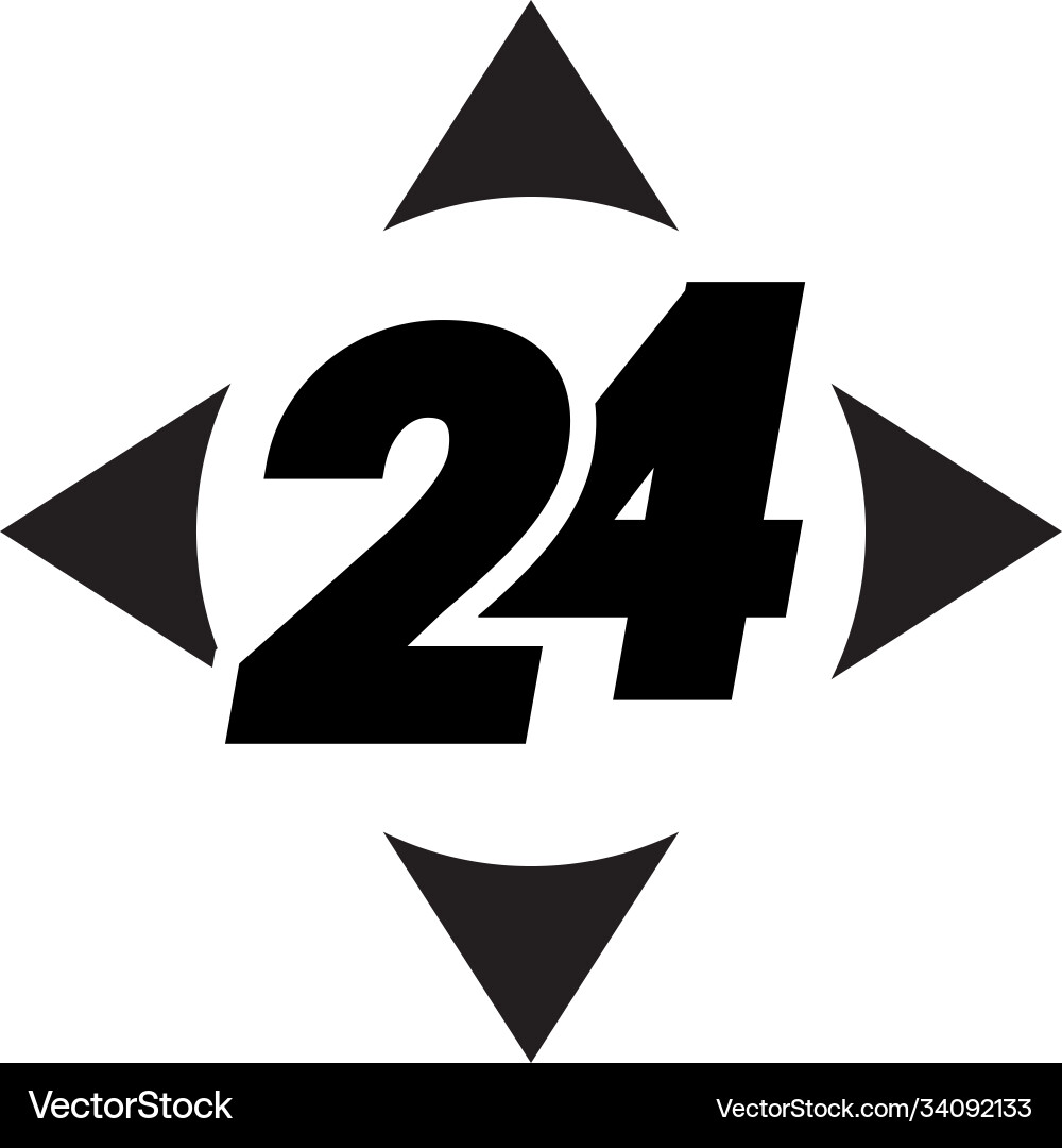 24 hours order execution or delivery service icons 24 hours order execution or delivery service icons vector image