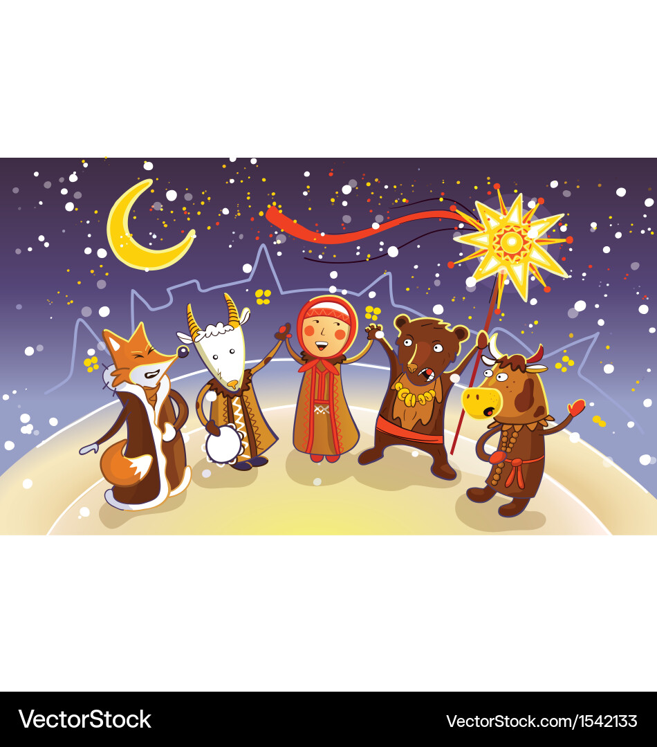 Belorussian Winter Holiday Celebration vector image