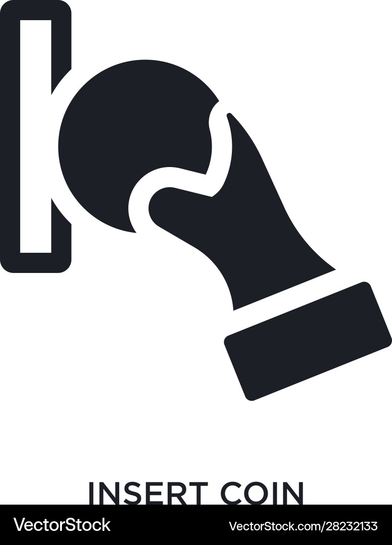 Black insert coin isolated icon simple element Vector Image
