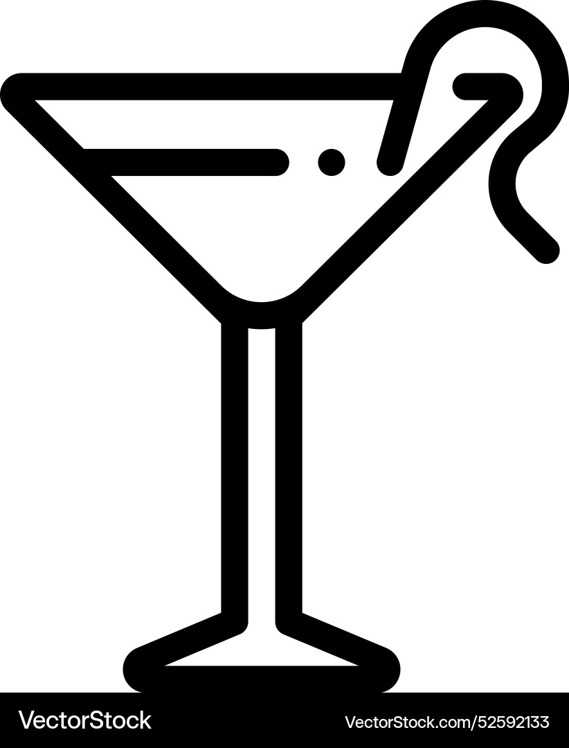 Cocktail icon thin linear style design isolated Vector Image