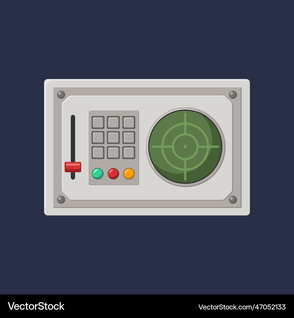 Control panel with target indicator screen Control panel with target indicator screen vector image