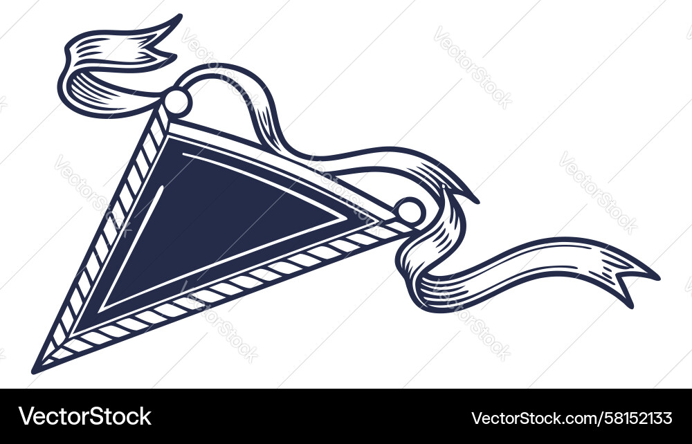 Elegant Triangular Flag with Ribbon Vector Image