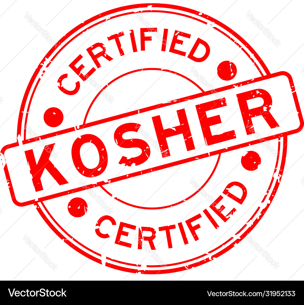 Grunge red kosher certified word round rubber Grunge red kosher certified word round rubber vector image