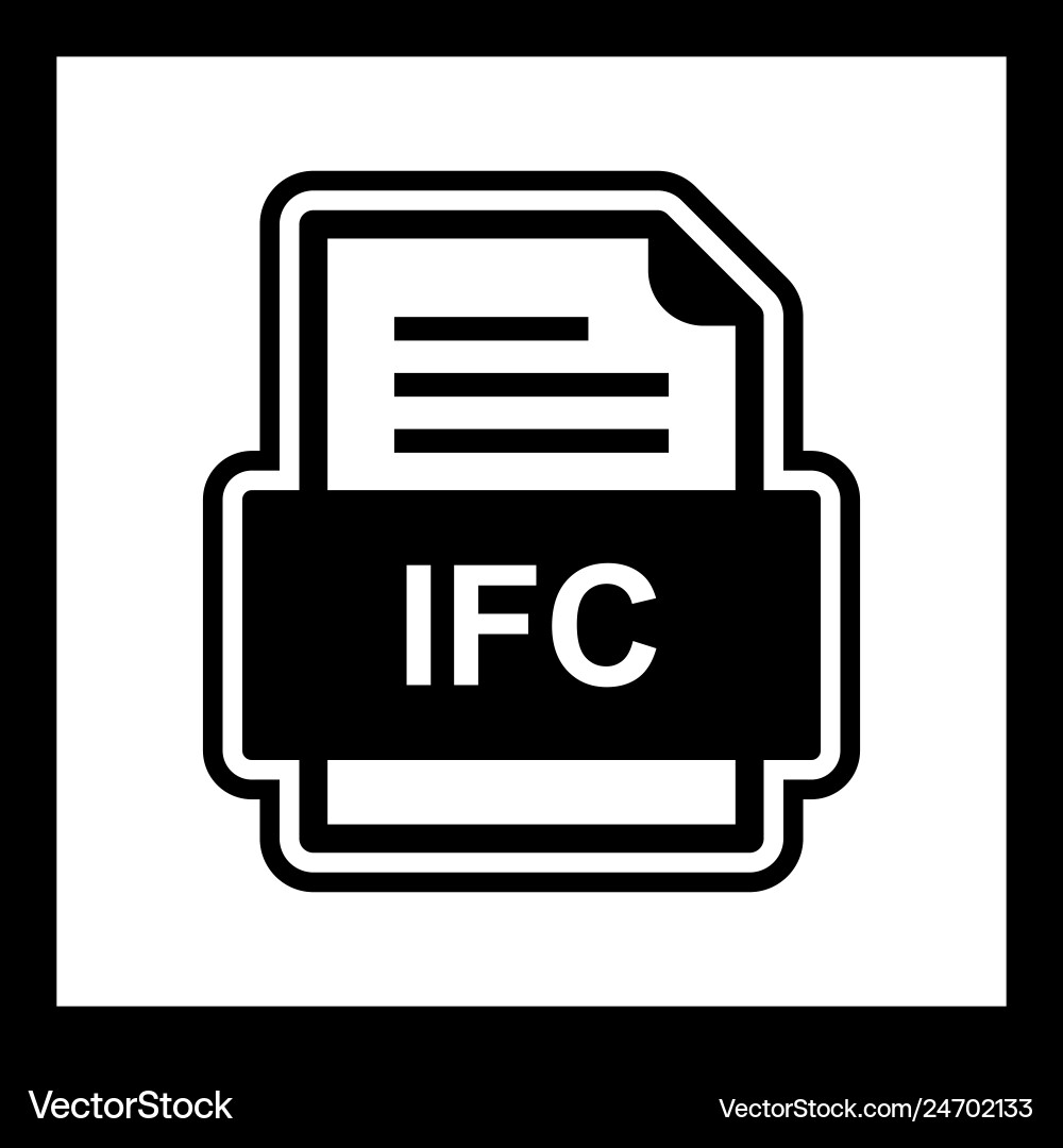 Ifc file document icon Vector Image