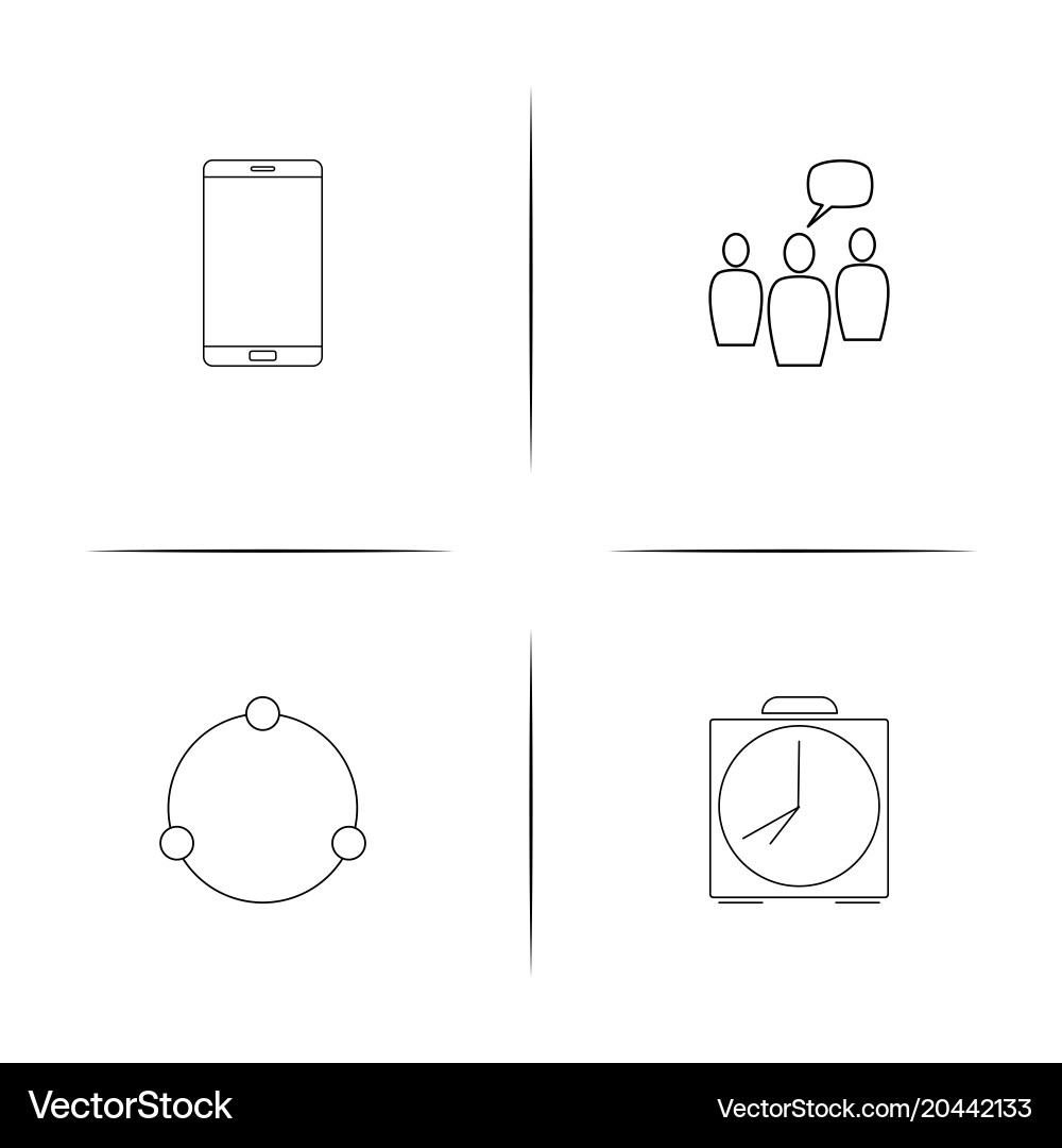 Internet of things simple linear icon setsimple vector image