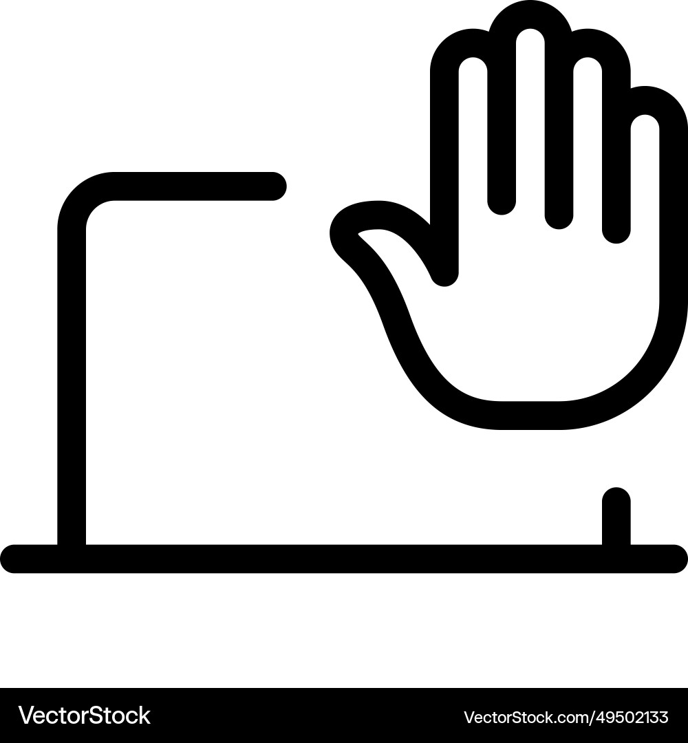 Laptops hand feature used for command vector image
