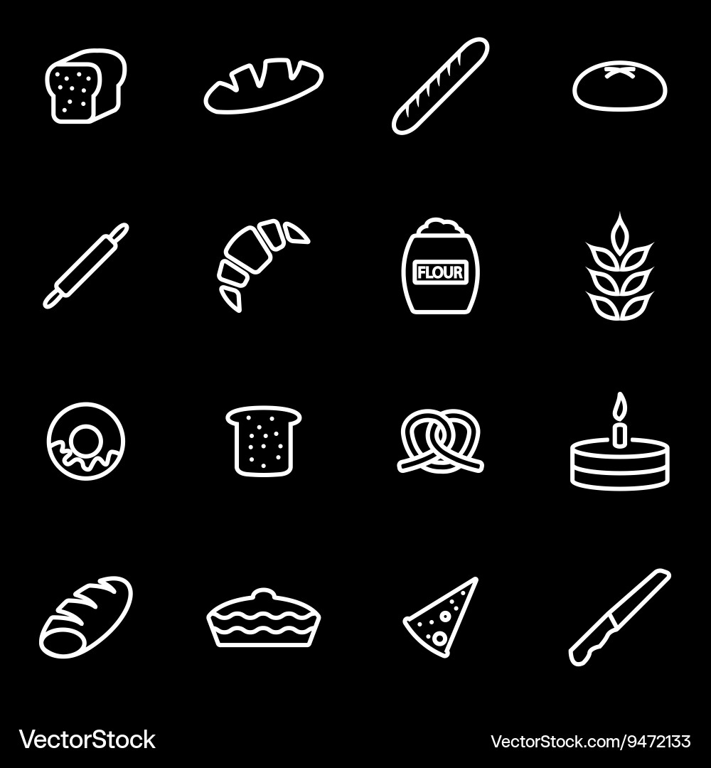 Line bakery icon set Royalty Free Vector Image