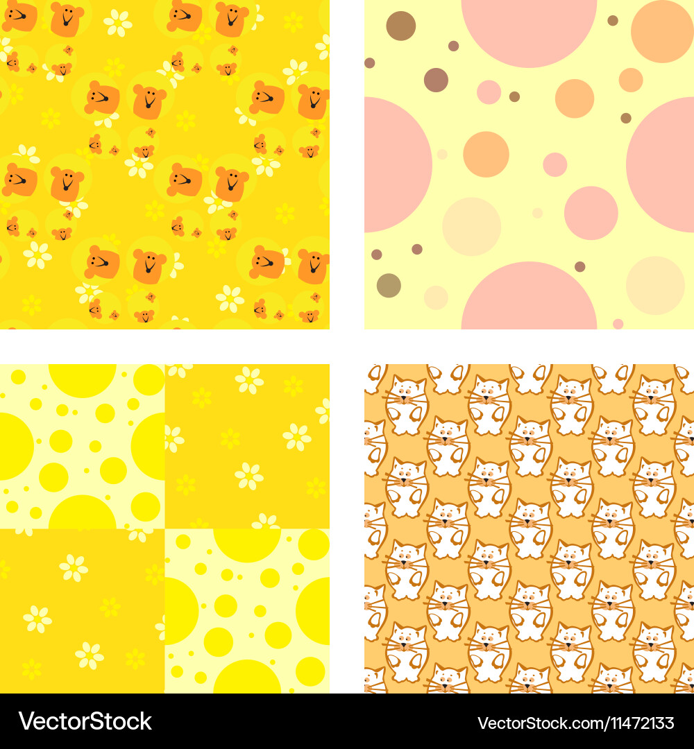 Pattern with cat and mouse Vector Image