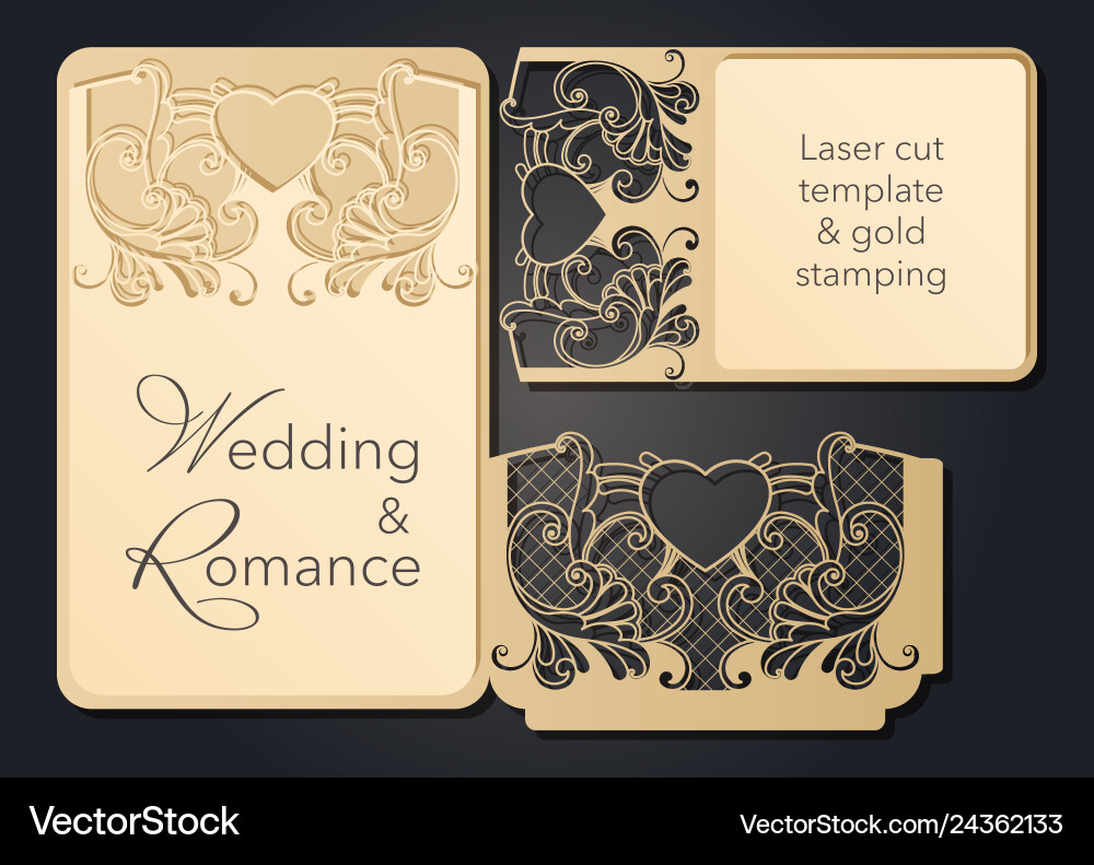 Patterned pattern for laser cutting openwork Vector Image
