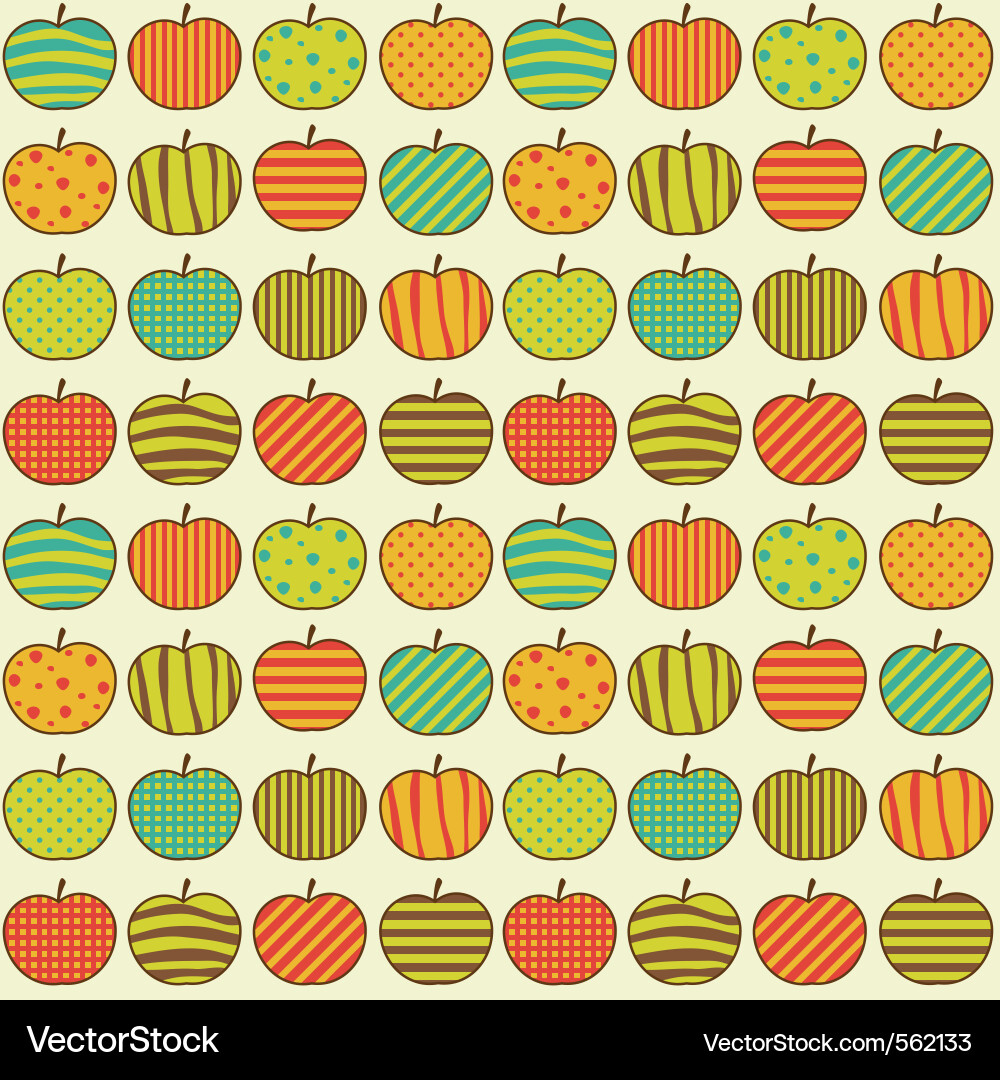 Retro Apple Pattern vector image