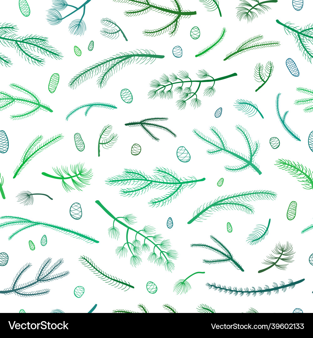 Seamless pattern with coniferous branches vector image