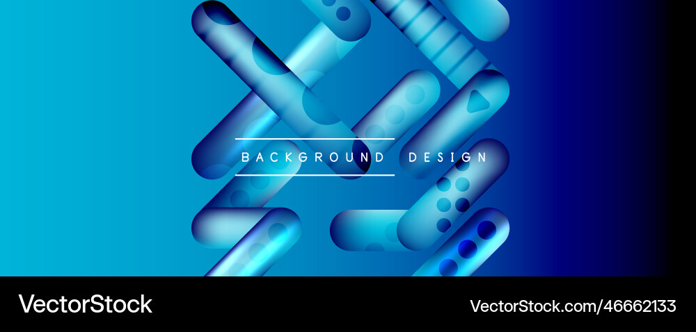 Techno round shapes lines abstract background Vector Image