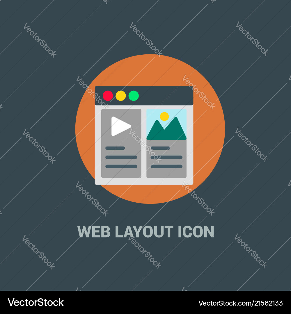 Web layout icon with creative design Vector Image