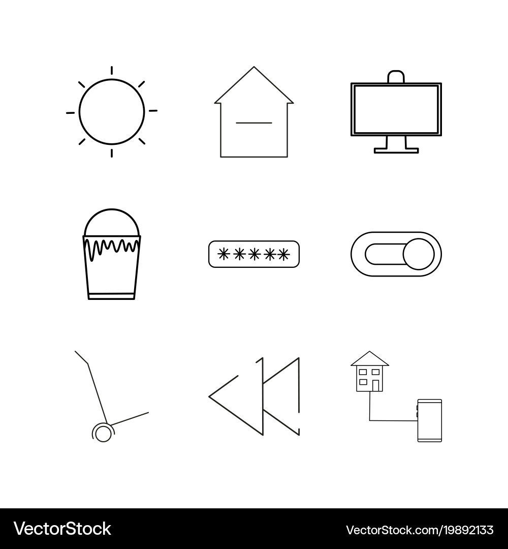 Web linear icon set simple outline icons Vector Image
