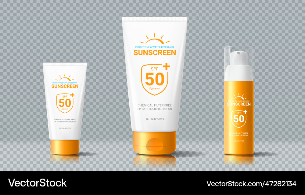 3d templates of cosmetic bottlesr sunscreen cream 3d templates of cosmetic bottlesr sunscreen cream Vector Image