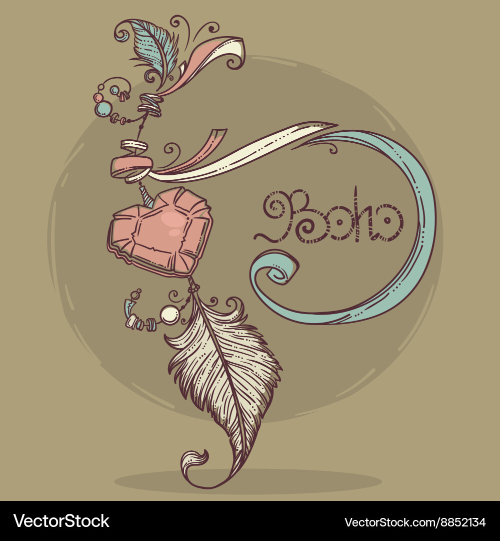 Bohemian Style Background Vector Image