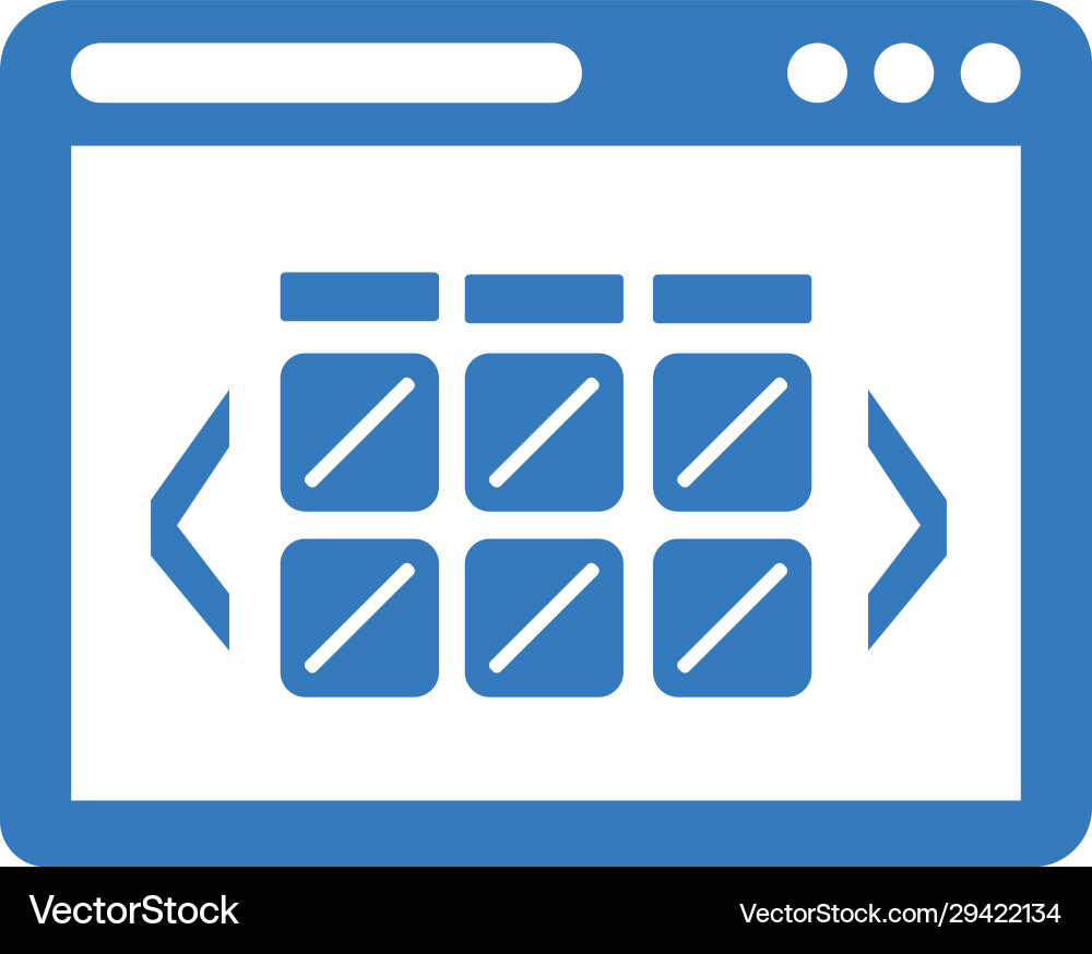 Browser homepage web page layout icon vector image