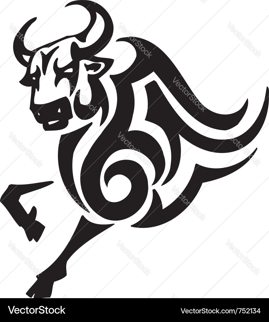 Bull in tribal style - image vector image