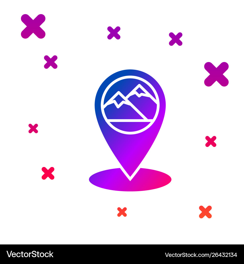 Color map pointer with mountain icon isolated Color map pointer with mountain icon isolated vector image