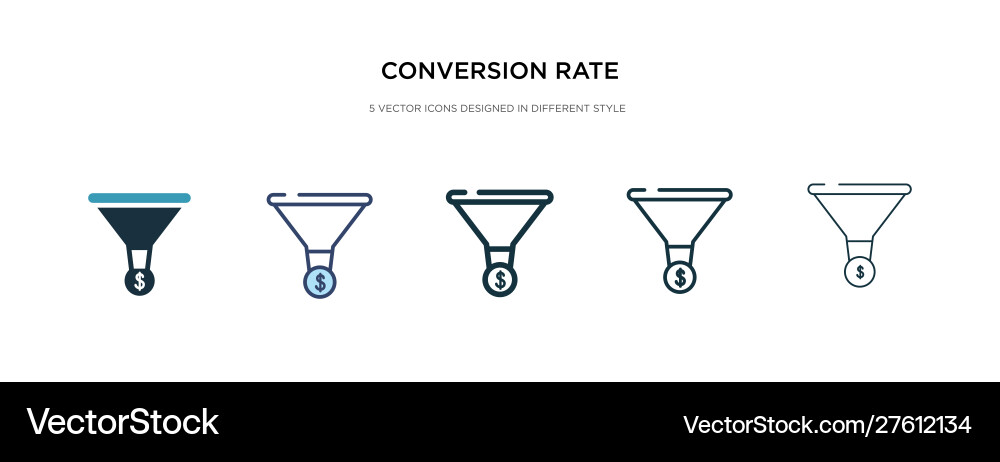 Conversion rate optimization icon in different Conversion rate optimization icon in different vector image