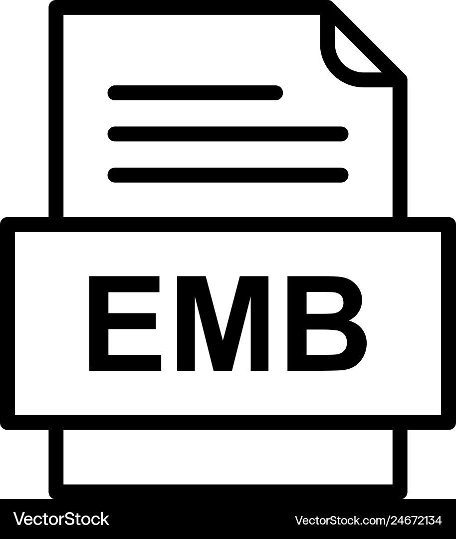 Emb file document icon Vector Image