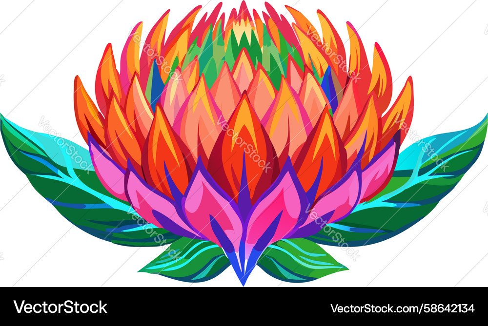 Exploding Lotus Bloom Art Vector Image