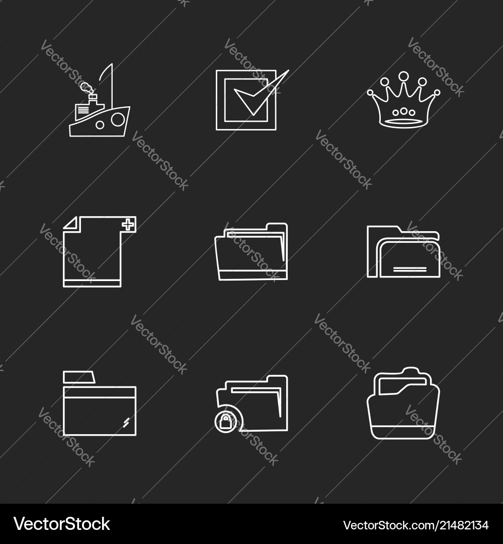 Folder files directory search code eps icons vector image