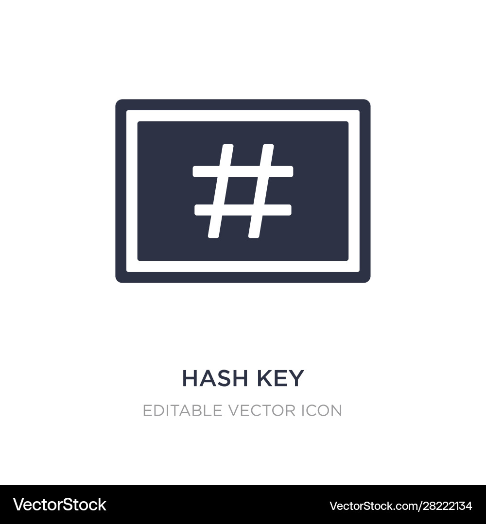 Hash key icon on white background simple element Hash key icon on white background simple element vector image