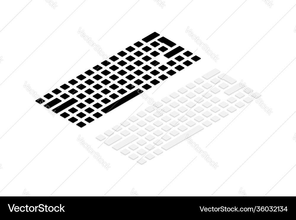 Isometric Computer Keyboard Icons vector image