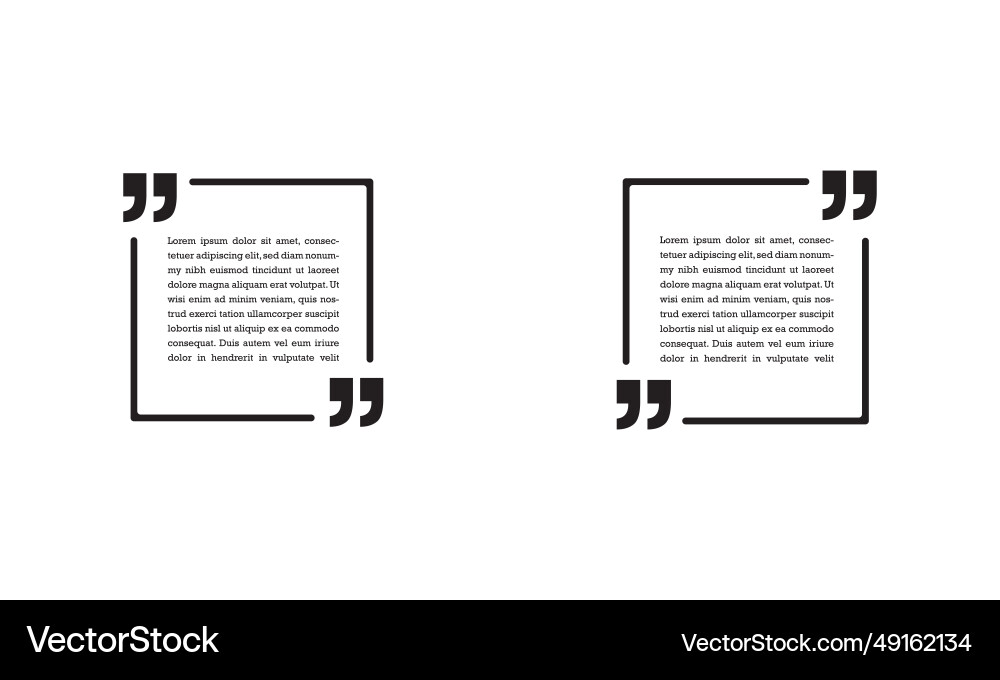 Quotation symbol text info design template square Quotation symbol text info design template square vector image