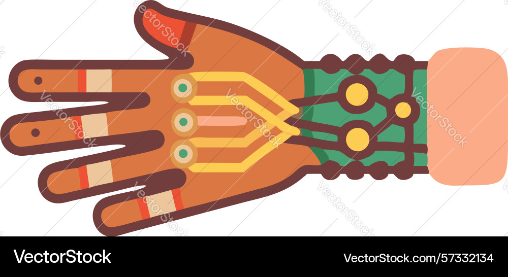 Robotic hand with digital lines advanced ai Vector Image